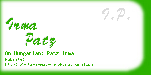 irma patz business card